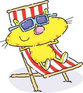 a summer kitty relaxing
